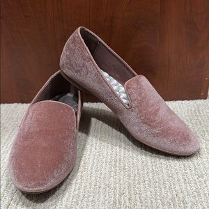 Birdies Velvet Loafers in dusty rose/pink